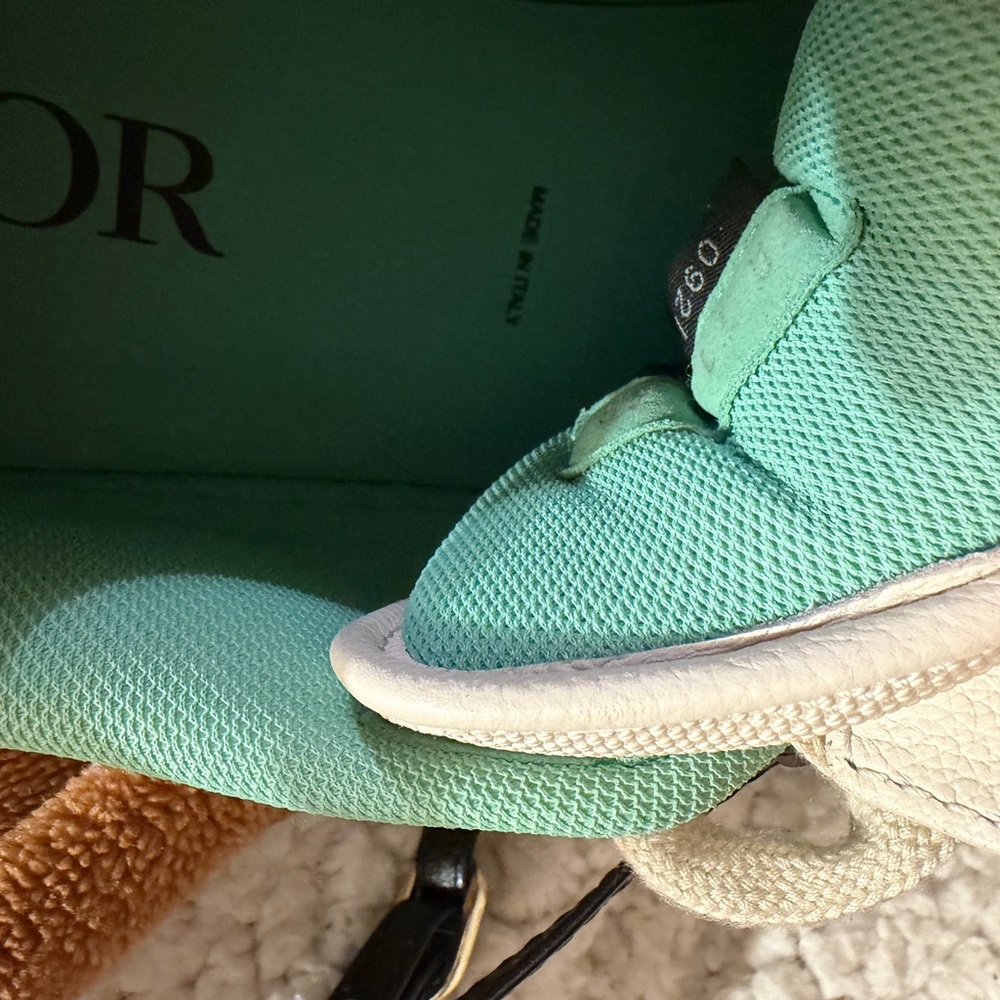 Dior White and Brown Sneakers with Mint Accents - Picture 10 of 11